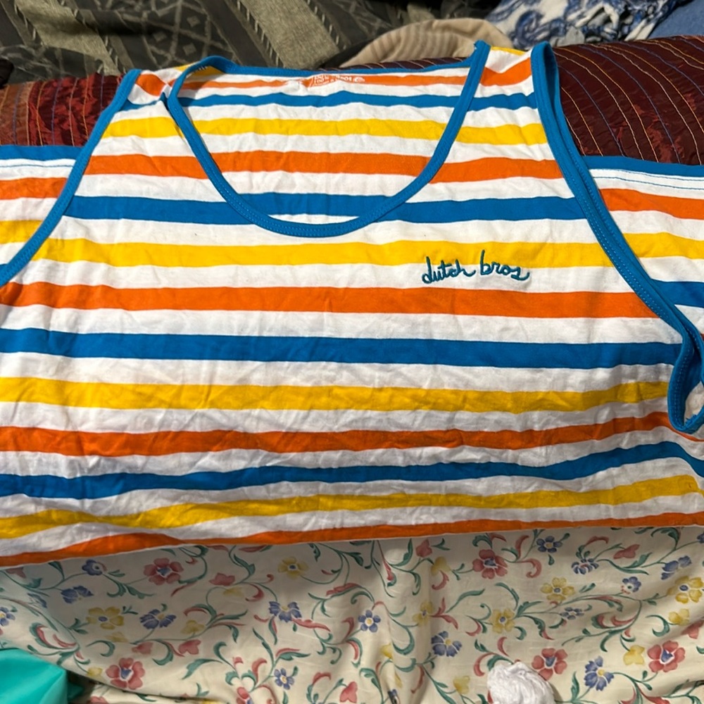 Multi colored tank top/ muscle tee